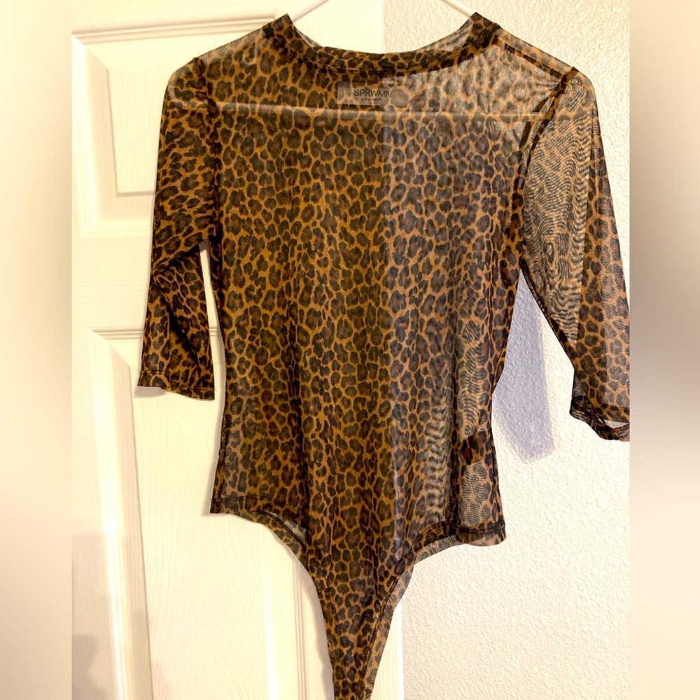 Animal print sheer top
